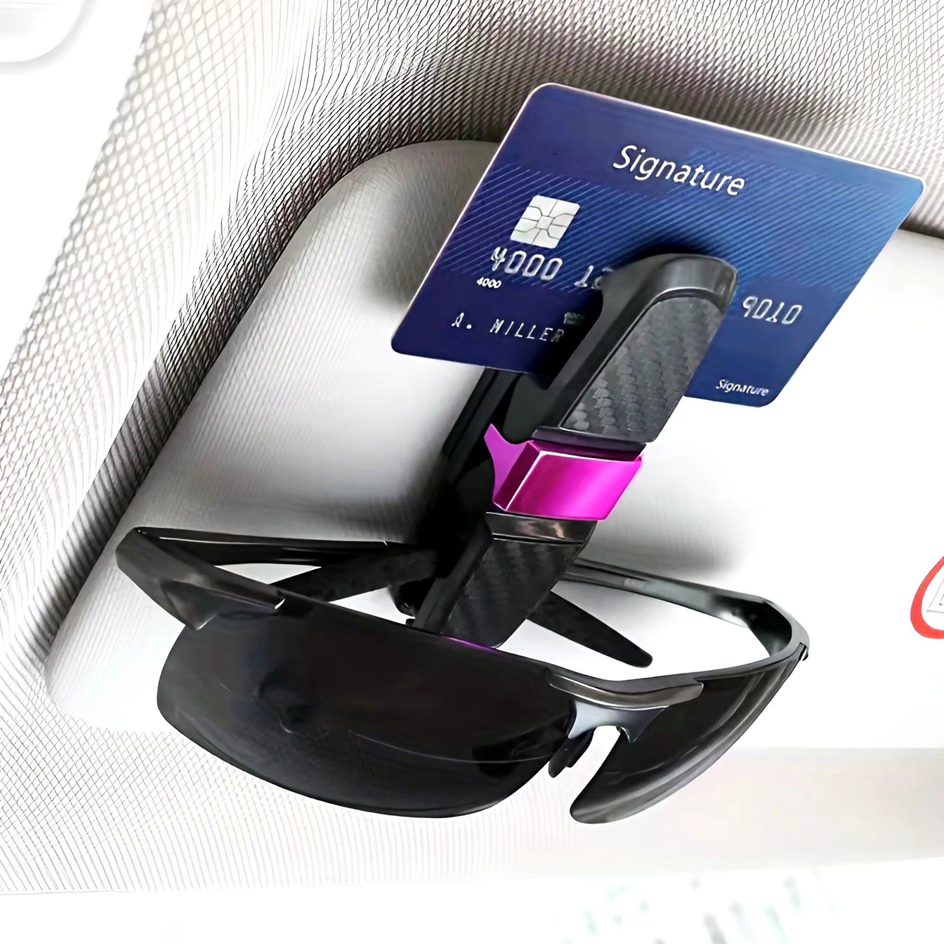 1PC 180 Degree Glasses Holder for Car Sun Visor, Sunglasses Eyeglasses Mount with Ticket Card Clip